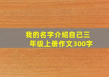 我的名字介绍自己三年级上册作文300字