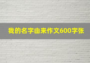 我的名字由来作文600字张