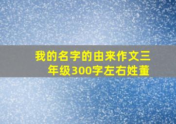 我的名字的由来作文三年级300字左右姓董