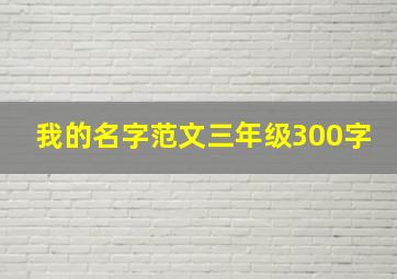 我的名字范文三年级300字