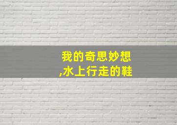 我的奇思妙想,水上行走的鞋