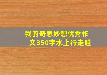 我的奇思妙想优秀作文350字水上行走鞋