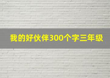 我的好伙伴300个字三年级