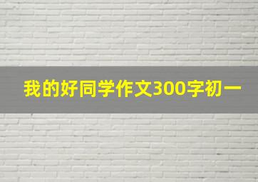 我的好同学作文300字初一