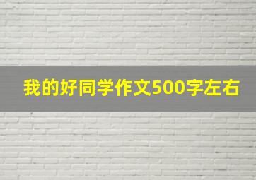 我的好同学作文500字左右