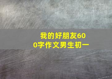 我的好朋友600字作文男生初一