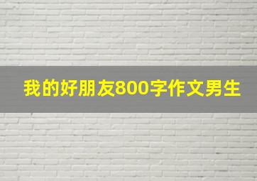 我的好朋友800字作文男生