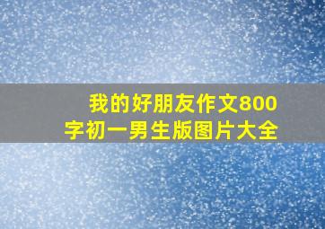 我的好朋友作文800字初一男生版图片大全