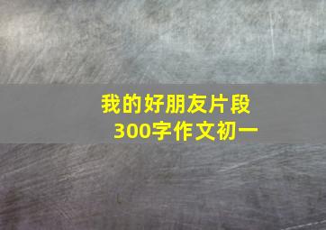 我的好朋友片段300字作文初一