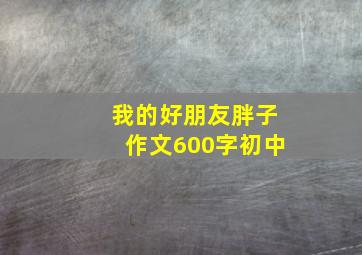 我的好朋友胖子作文600字初中