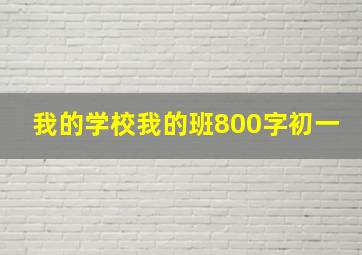 我的学校我的班800字初一