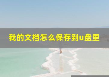 我的文档怎么保存到u盘里