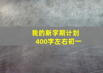 我的新学期计划400字左右初一