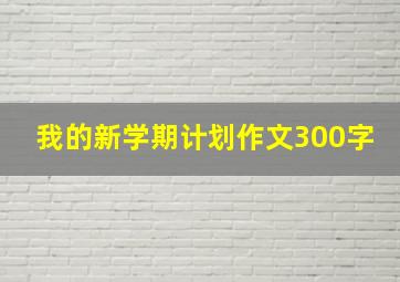 我的新学期计划作文300字