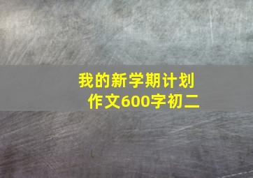 我的新学期计划作文600字初二