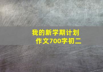 我的新学期计划作文700字初二