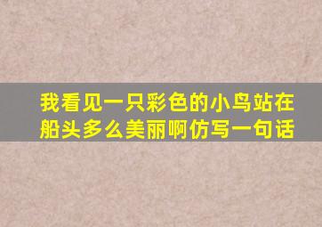 我看见一只彩色的小鸟站在船头多么美丽啊仿写一句话