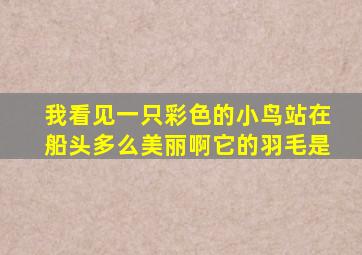 我看见一只彩色的小鸟站在船头多么美丽啊它的羽毛是