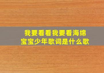 我要看看我要看海绵宝宝少年歌词是什么歌