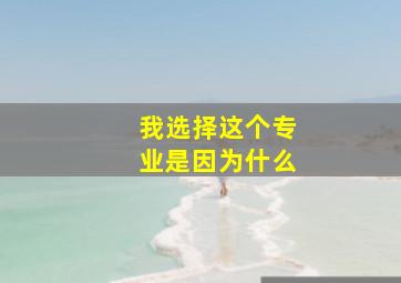 我选择这个专业是因为什么