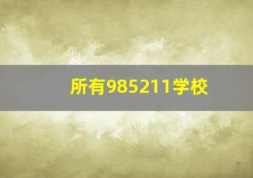 所有985211学校