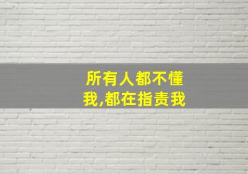 所有人都不懂我,都在指责我