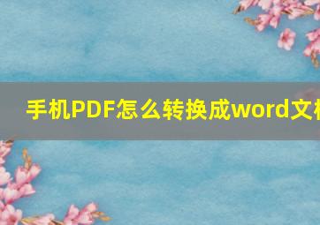 手机PDF怎么转换成word文档