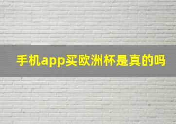 手机app买欧洲杯是真的吗