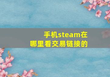 手机steam在哪里看交易链接的