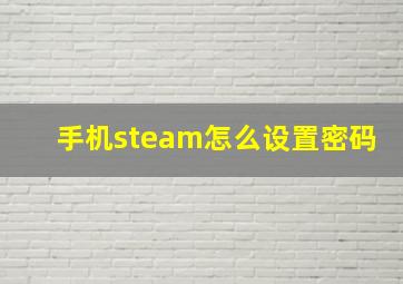 手机steam怎么设置密码