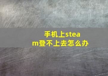 手机上steam登不上去怎么办