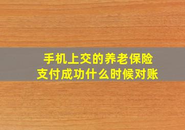 手机上交的养老保险支付成功什么时候对账