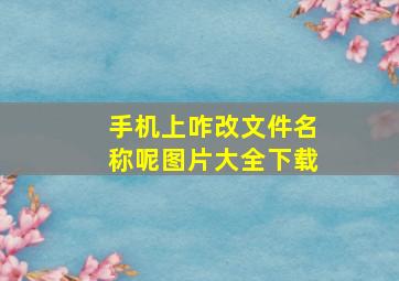 手机上咋改文件名称呢图片大全下载