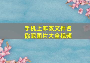 手机上咋改文件名称呢图片大全视频