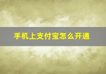 手机上支付宝怎么开通