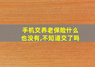 手机交养老保险什么也没有,不知道交了吗