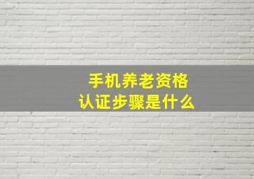 手机养老资格认证步骤是什么