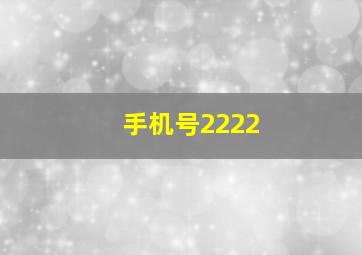 手机号2222