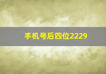 手机号后四位2229