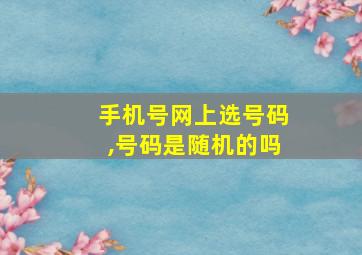 手机号网上选号码,号码是随机的吗