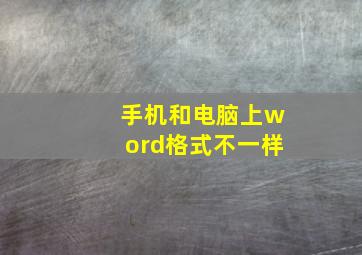 手机和电脑上word格式不一样