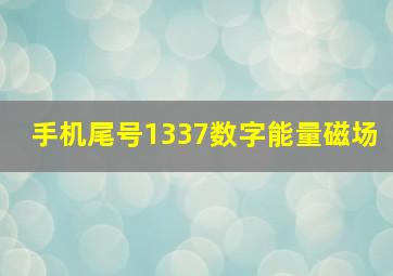 手机尾号1337数字能量磁场