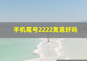 手机尾号2222寓意好吗