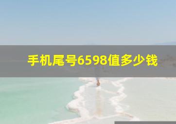 手机尾号6598值多少钱