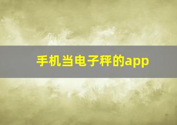 手机当电子秤的app