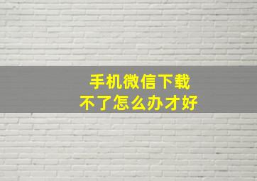 手机微信下载不了怎么办才好