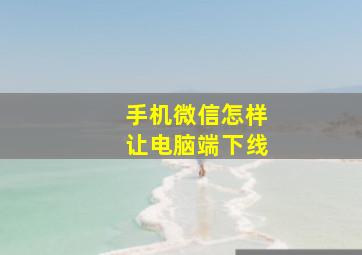 手机微信怎样让电脑端下线