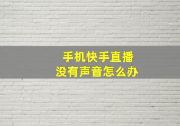 手机快手直播没有声音怎么办