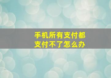 手机所有支付都支付不了怎么办