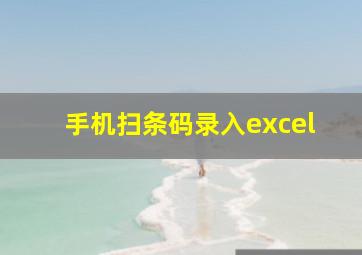 手机扫条码录入excel